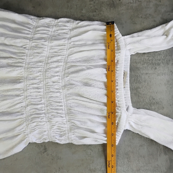 LOFT Milkmaid Tank Top Womens XS White Tiered Cottagecore Smocked Feminine - Picture 8 of 9